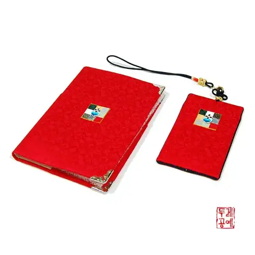 ポジャギ パスポート財布セット(赤色)