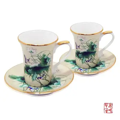 蓮花圖エスプレッソコーヒーカップセット4P