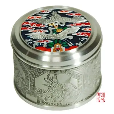唐上官円形ジュエリーボックス(双鶴)文官手工芸品