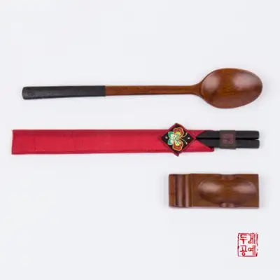 ツートーン天然漆塗りスプーン・箸セット3P