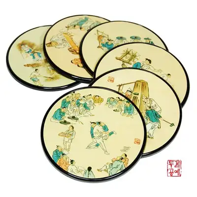 風俗画コースター(金弘道)- 6種