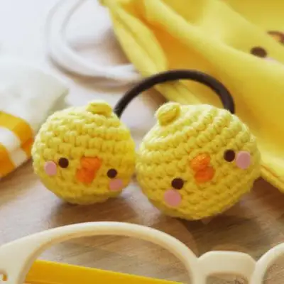 ハンドメイド ぴうぴう ヘアゴム&ブローチ