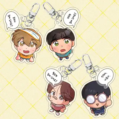 [Spinach Flower Bouquet] Speech Bubble Double-Sided Acrylic Keyring 4 Types | Webtoon Goods
