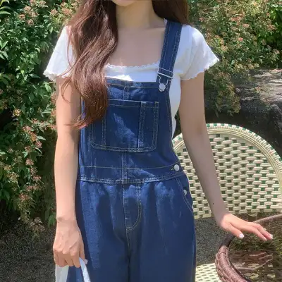 Our Denim Daily Light Wash and Deep Wash Overalls Suspender Pants
